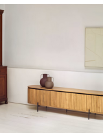 BASCO TV Schrank oder Sideboard 200 cm in Massivholz Lamellen Design Wohnhaus