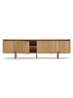 BASCO Meuble TV ou buffet 200 cm en lattes de bois massif design living home