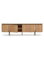 BASCO Mueble de TV o aparador 200 cm en diseño de listones de madera maciza