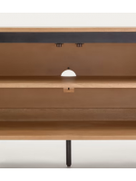 BASCO Mueble de TV o aparador 200 cm en diseño de listones de madera maciza