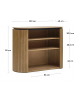 BASCO bookcase h 90 cm in solid wood slatted design living house