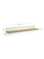 AYAGO Regal 80 oder 120 cm lang in Eichenfurnier und weißem Lack