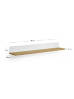 AYAGO shelf 80 or 120 cm long in oak veneer and white lacquer