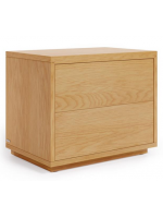 DASTER 53x36 oak veneer bedside table with 2 drawers