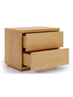 DASTER 53x36 oak veneer bedside table with 2 drawers