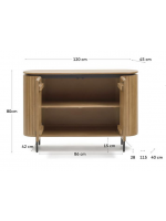 BASCO credenza h 80 cm madia in legno massello dogato design living casa