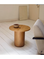 BASCO kleiner Tisch in Massivholz Lamellen Design Wohnhaus