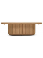 BASCO oval coffee table in solid wood slat design living home