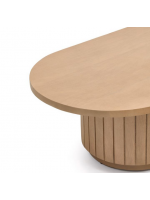 BASCO table basse ovale en lattes de bois massif design living home