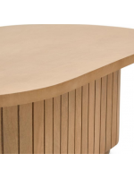 BASCO oval coffee table in solid wood slat design living home