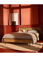 BASCO Doppelbett mit Lattenrost 160 x 200 cm aus massivem Mangoholz mit Latteneffekt