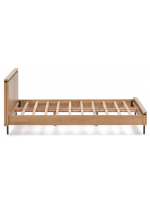 BASCO double bed with 160x200 cm slatted base in solid mango wood with slatted effect