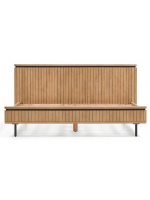 BASCO double bed with 160x200 cm slatted base in solid mango wood with slatted effect