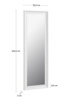 SEVEN Espejo de salón rectangular de madera blanca de 52x152 cm