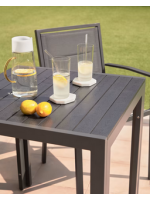EMEN en aluminium noir table 70x70 pour jardin terrasse bars restaurants glaciers intérieur ou extérieur