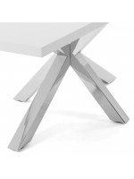 LIMIT 160 or 180 or 200 cm with white melamine top and stainless steel legs fixed table