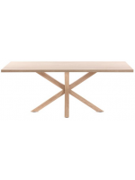 IL CAIRO 160 or 180 or 200 cm wood-colored steel legs and natural melamine top fixed table