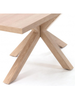 IL CAIRO Table fixe pieds acier couleur bois 160 ou 180 ou 200 cm et plateau mélaminé naturel