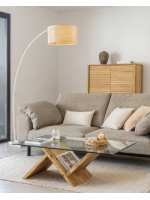 VERTICE Table basse home design 120x70 en bois de chêne massif et verre trempé