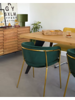 BAZIR gepolsterter Stuhl mit Armlehnen und Metallbeinen Design-Heimsessel