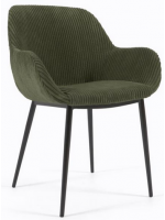 AXAR Kordsessel mit Armlehnen Struktur in schwarzem Metalldesign-Wohnsessel