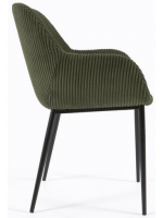 AXAR in corduroy chair with armrests structure in black metal design home armchair