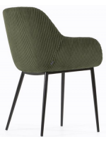 AXAR in corduroy chair with armrests structure in black metal design home armchair