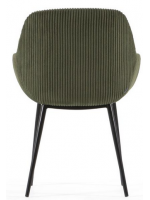 AXAR in corduroy chair with armrests structure in black metal design home armchair