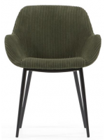AXAR in corduroy chair with armrests structure in black metal design home armchair