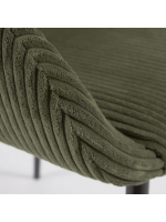 AXAR in corduroy chair with armrests structure in black metal design home armchair