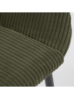 AXAR in velluto a coste verde scuro sedia con braccioli struttura in metallo nero design casa poltroncina