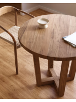 NANA' Table au choix mesure 90 cm ou 120 cm de diamètre en bois d'acacia massif