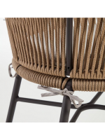 SEATTLE seat h 80 cm color choice rope and metal stool for indoor and outdoor garden terraces