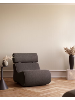 CLAVER fauteuil rembourré sans accoudoirs couleur au choix en tissu antitache home studio living