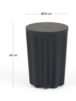 LEDRA stool or table in black concrete resistant for gardens and terraces
