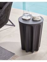 LEDRA stool or table in black concrete resistant for gardens and terraces