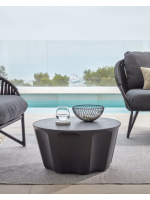 MOYTO table basse en béton noir résistant pour les jardins et les terrasses