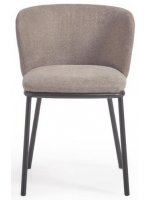 CECILY scelta colore in tessuto cinigliato e gambe in metallo nero sedia design