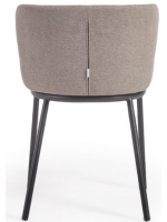 CECILY scelta colore in tessuto cinigliato e gambe in metallo nero sedia design