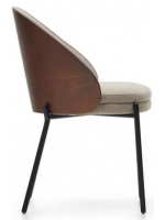 ALEXAR ash veneer chair wengé finish in light brown fabric and black metal frame