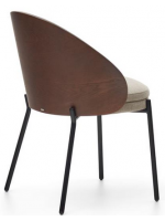 ALEXAR ash veneer chair wengé finish in light brown fabric and black metal frame