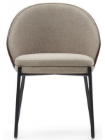 ALEXAR ash veneer chair wengé finish in light brown fabric and black metal frame