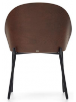 ALEXAR sedia impiallacciato frassino finitura wengé in tessuto marrone chiaro e struttura in metallo nero