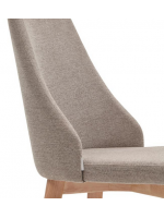 LORY Chaise en tissu chenille coloris au choix et pieds en bois de frêne naturel