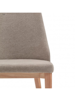 LORY Chaise en tissu chenille coloris au choix et pieds en bois de frêne naturel