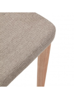 LORY Chaise en tissu chenille coloris au choix et pieds en bois de frêne naturel