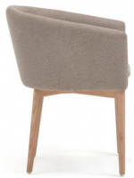 LARA chair with chenille armrests color choice legs in solid ash wood armchair