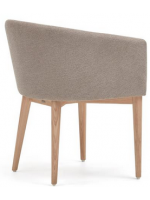 LARA chair with chenille armrests color choice legs in solid ash wood armchair