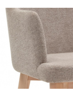 CORONA chaise avec accoudoirs en chenille coloris au choix pieds en frêne massif fauteuil