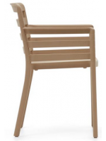ARIEL Chaise avec accoudoirs en polypropylène pour terrasses de jardin restaurants empilable